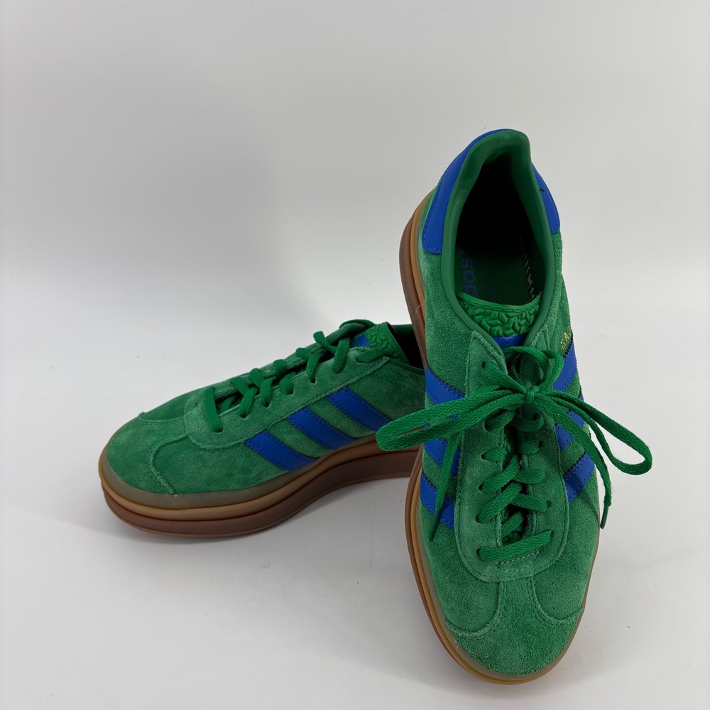 Adidas Gazelle Bold Sneakers Women 9 Green Blue Suede Platform